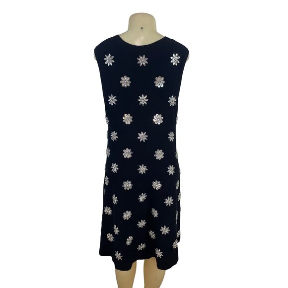 Michael Kors Black Sleeveless Rhinestone Embellished A-Line Dress XL - New - Picture 3 of 8